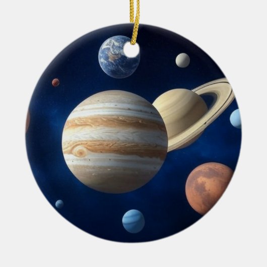 Montage des Sonnensystems Keramik Ornament (Vorne)