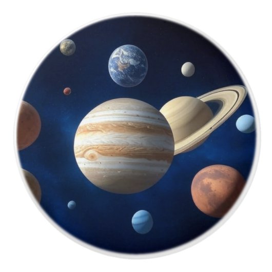 Montage des Sonnensystems Keramikknauf (Vorderseite)