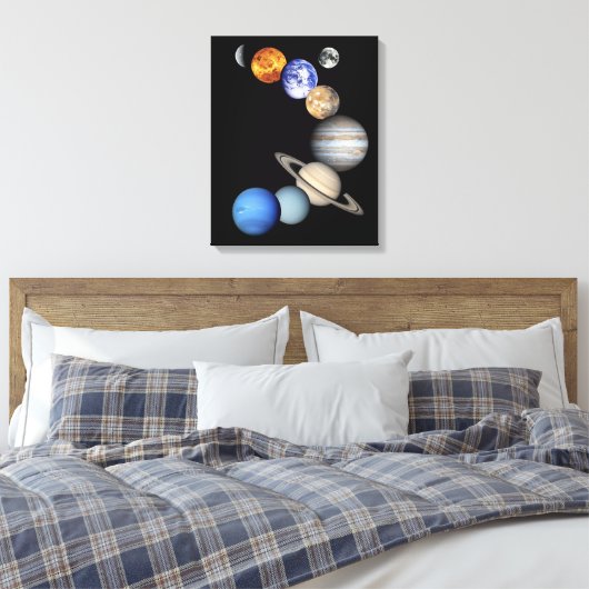 Montage des Sonnensystems Leinwanddruck (Insitu (Schlafzimmer))
