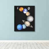 Montage des Sonnensystems Leinwanddruck (Insitu (Holzboden))