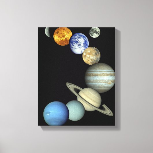 Montage des Sonnensystems Leinwanddruck (Vorderseite)