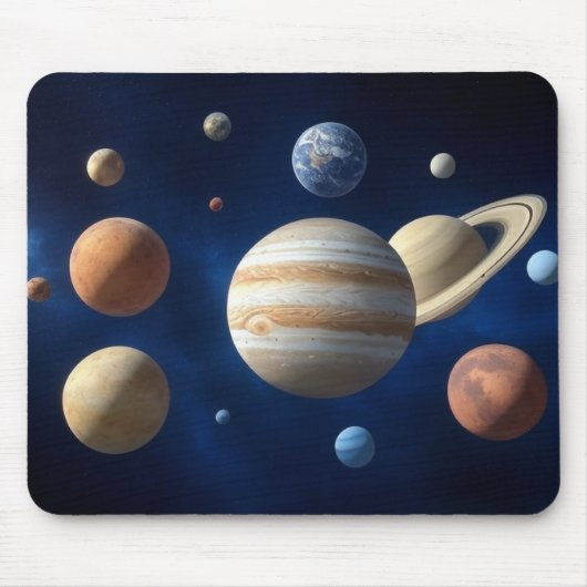 Montage des Sonnensystems Mousepad (Vorne)