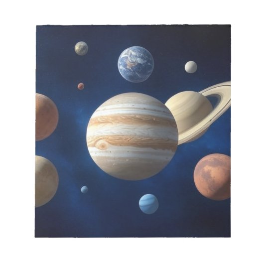 Montage des Sonnensystems Notizblock (Vorderseite)