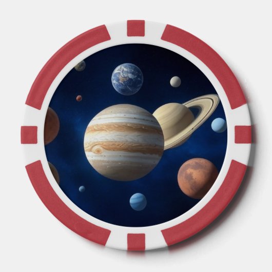 Montage des Sonnensystems Pokerchips (Vorderseite)