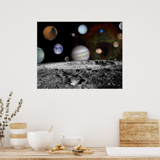 Montage des Sonnensystems Poster (Küche)