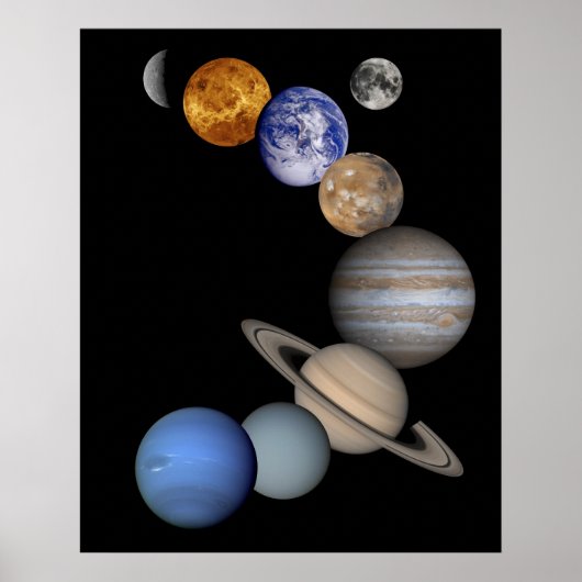 Montage des Sonnensystems Poster (Vorne)