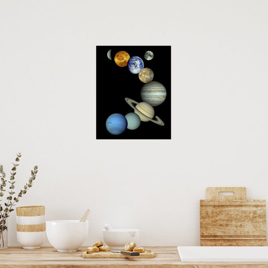 Montage des Sonnensystems Poster (Küche)