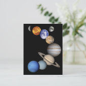 Montage des Sonnensystems Postkarte (Stehend Vorderseite)