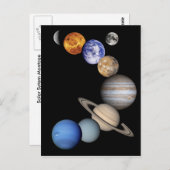 Montage des Sonnensystems Postkarte (Vorne/Hinten)