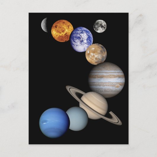 Montage des Sonnensystems Postkarte (Vorderseite)
