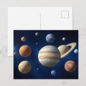 Montage des Sonnensystems Postkarte (Vorne/Hinten)