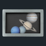 Montage des Sonnensystems Rechteckige Gürtelschnalle<br><div class="desc">Nasa Space Illustration des Sonnensystems zeigt die Planeten und den Mond der Erde.</div>