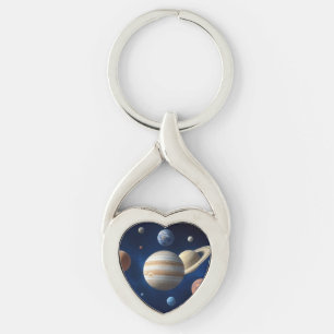 Montage des Sonnensystems Schlüsselanhänger