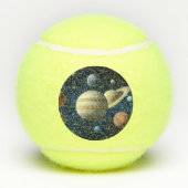 Montage des Sonnensystems Tennisbälle (Rückseite)