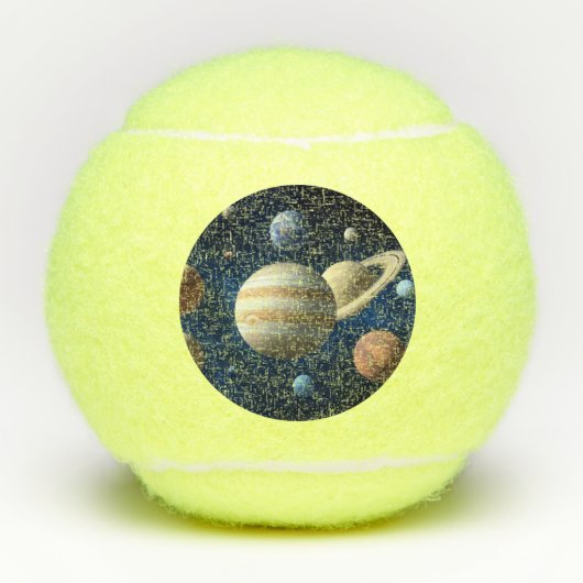 Montage des Sonnensystems Tennisbälle (Vorderseite)