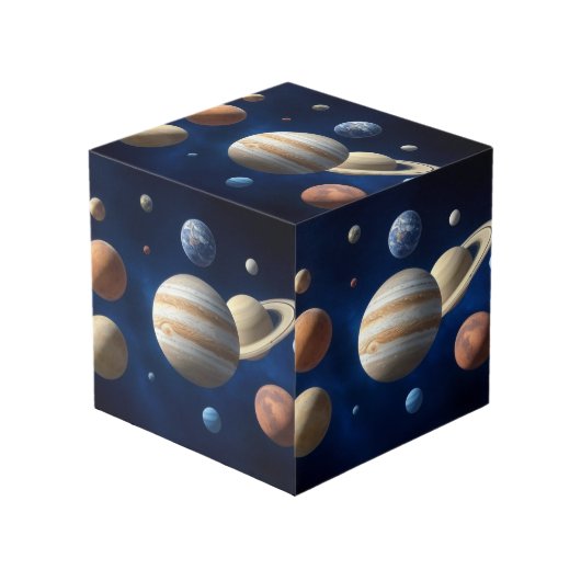 Montage des Sonnensystems Würfel (Vorderseite Schrägansicht)