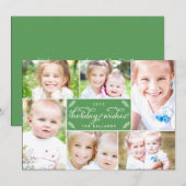 Montage-Holiday-Foto-Karte - Grün Feiertagskarte (Vorne/Hinten)