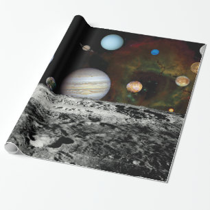 Montage von Bildern des Raumfahrzeugs Voyager von  Geschenkpapier