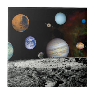 Montage von Bildern des Sonnensystems von Voyager- Fliese