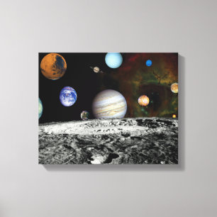 Montage von Bildern des Sonnensystems, Weltraumfot Leinwanddruck