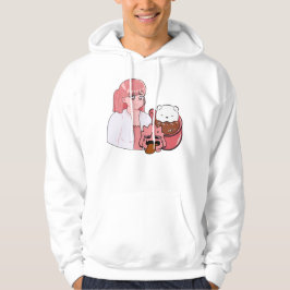 Montagmorgen-Kaffeestimmung – Kawaii-Anime-Mädchen Hoodie