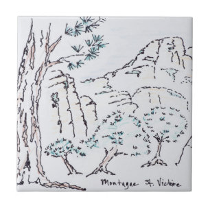 Montagne Sainte-Victoire Südfrankreich Fliese