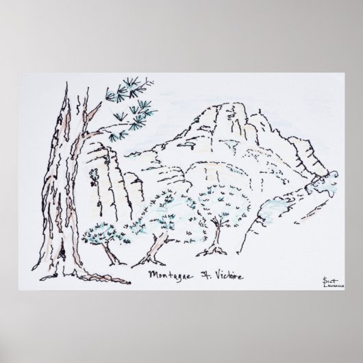 Montagne Sainte-Victoire | Südfrankreich Poster (Vorne)