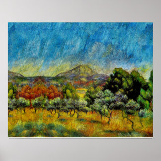 "Montagne Sainte Victoire" von Renoir Poster