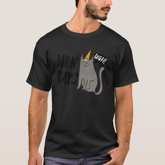 Montags Ugh Katze T-Shirt (Vorderseite)