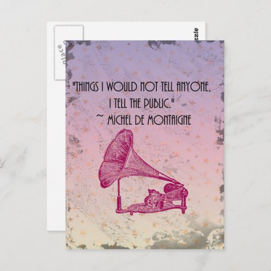 Montaigne Confesses Postkarte (Vorne/Hinten)