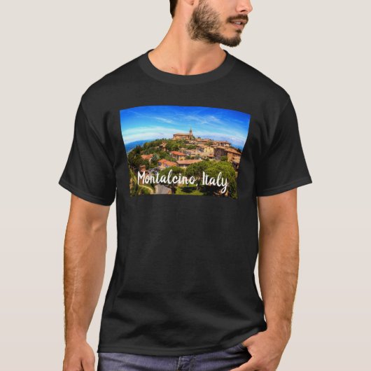 Montalcino von der Festung. Toskana, Italien T-Shirt (Vorderseite)
