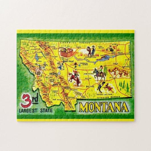 Montana 11x14 Illustrated Map Puzzle (Horizontal)