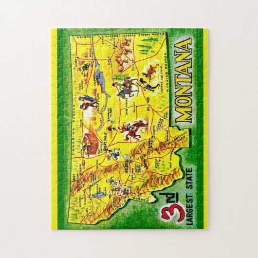 Montana 11x14  Illustrated Map Puzzle (Vertikal)