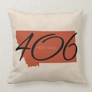 Montana 406 Typografie Rust Black Throw Pillow Kissen