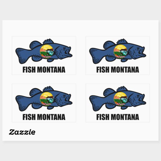 Montana Bass Rechteckiger Aufkleber (Blatt)