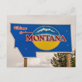 Montana Begrüßungszeichen - Grenze Montana Postkarte