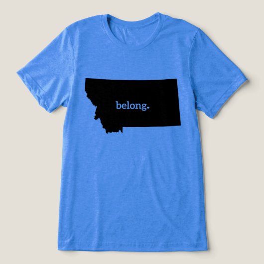 Montana Belong Heart Staatsstolz Tri-Blend Shirt (Design Vorderseite)