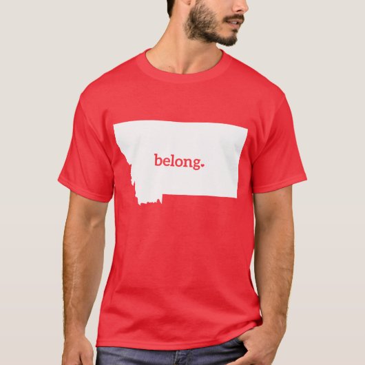 Montana Belong Staat Karte T-Shirt (Vorderseite)