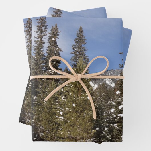 Montana Bergbahnen im Winter Landschaftsbild Foto Geschenkpapier Set (Beispiel)