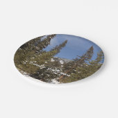 Montana Bergbahnen im Winter Landschaftsbild Foto Pappteller (Schrägansicht)