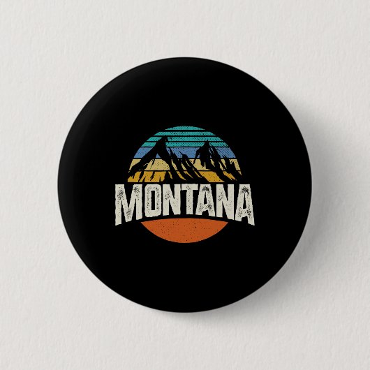 Montana Berge Retro Design Wandern Mt Button (Vorderseite)