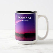 Montana, Big Sky Country, 15 oz Tasse, Rosa Sonnen