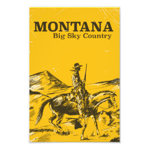 Montana Big Sky Country Vintage-Reiseplakat Fotodruck