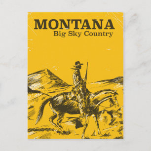 Montana Big Sky Country Vintage-Reiseplakat Postkarte