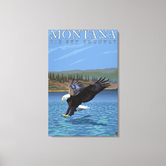 Montana — Big Sky CountryDiving Eagle Leinwanddruck (Vorderseite)