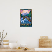 Montana — Big Sky CountryFly Fishing Scene Poster (Küche)