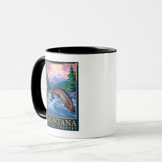 Montana — Big Sky CountryFly Fishing Scene Tasse (Vorderseite Links)