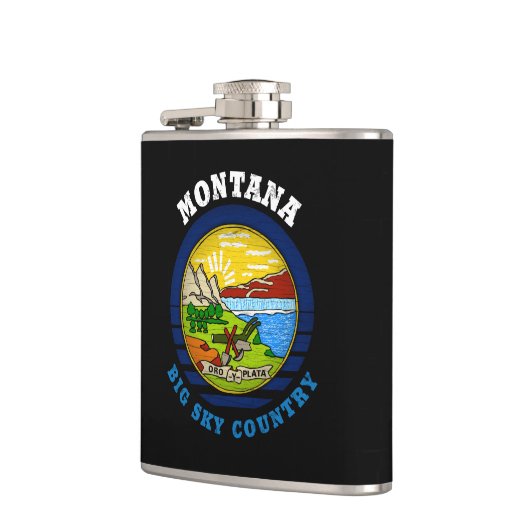 MONTANA BIG SKY State FLAG Flachmann (Links)