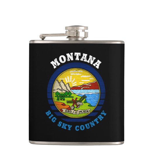 MONTANA BIG SKY State FLAG Flachmann (Vorderseite)