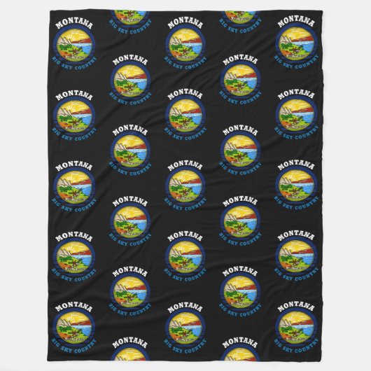 MONTANA BIG SKY State FLAG Fleecedecke (Vorderseite)